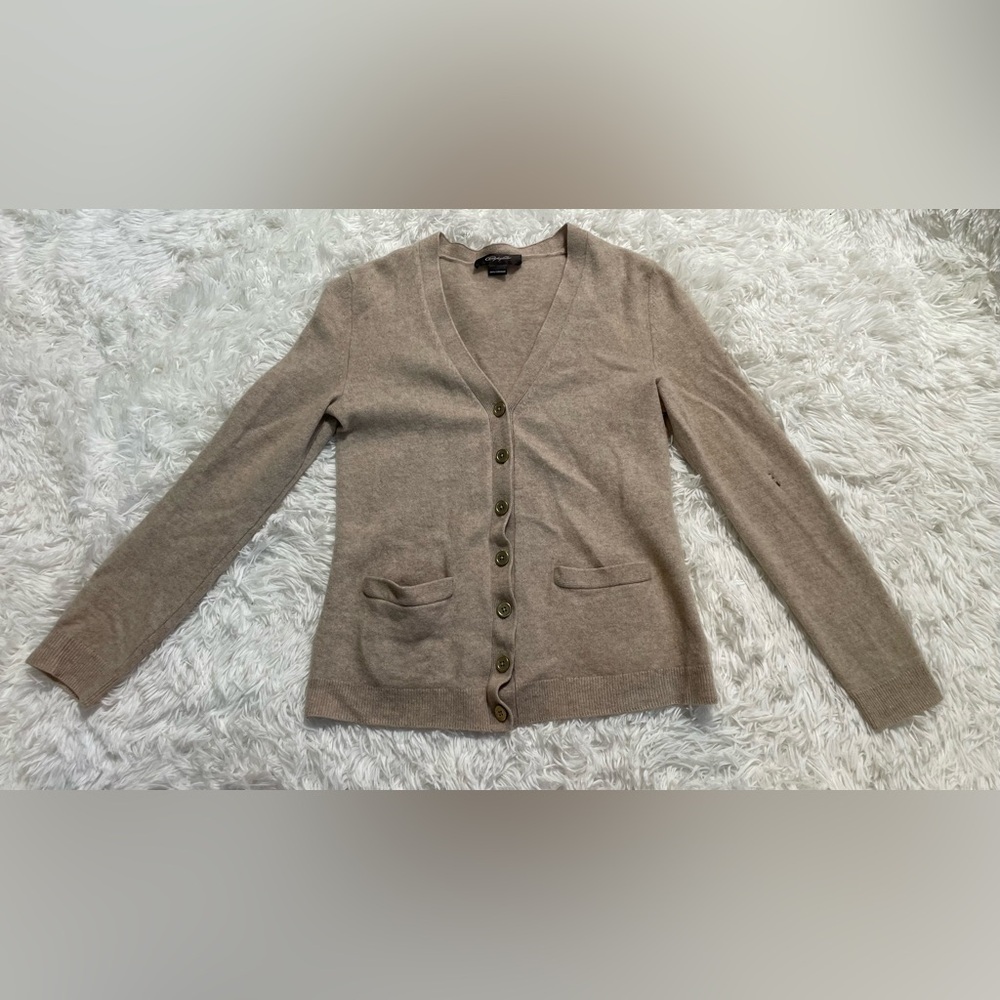 FLAW Christopher Fischer Old Money Granola Cashmere Cardigan Sweater Beige S